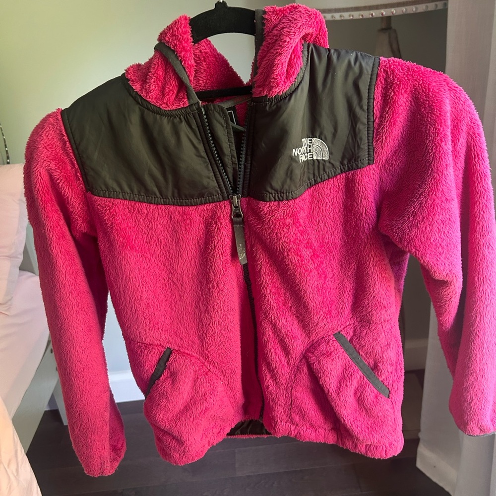 The North Face Fuchsia and Black Fleece Jacket